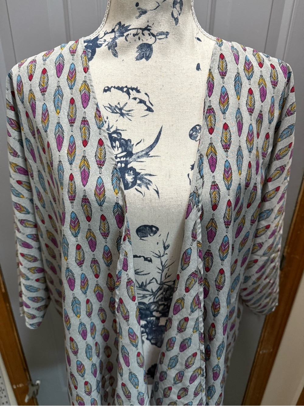 Colorful feathers shawl by LuLaRoe size small (oversized)